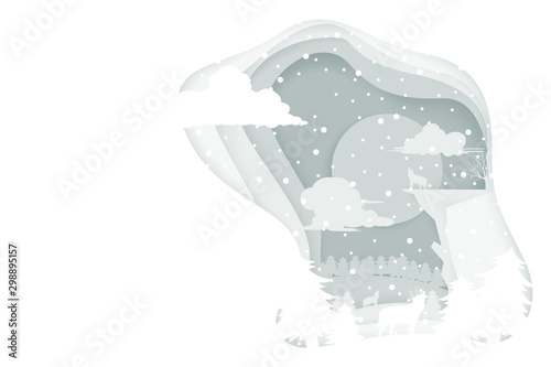 Christmas White Background Papercut out Style. Trendy, simple, modern White Backgrounds. Vector file with eps10