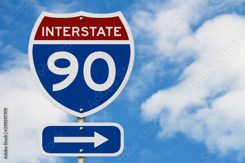 Fotografía I-90 interstate USA highway road sign