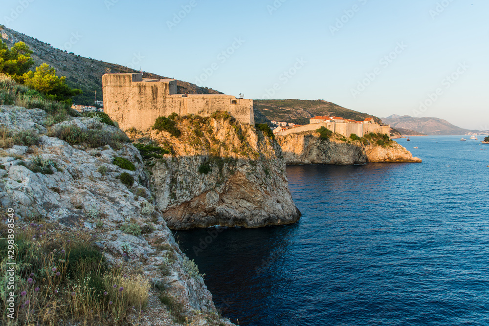 Dubrovnik city seascape, Croatia, Adriatic sea coast
