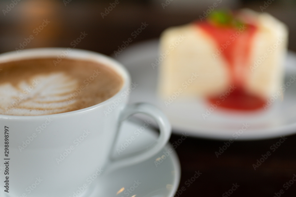 Coffee cup with Cake , image use for charge your energy in the morning Coffee cup with Cake , image use for charge your energy in the morning