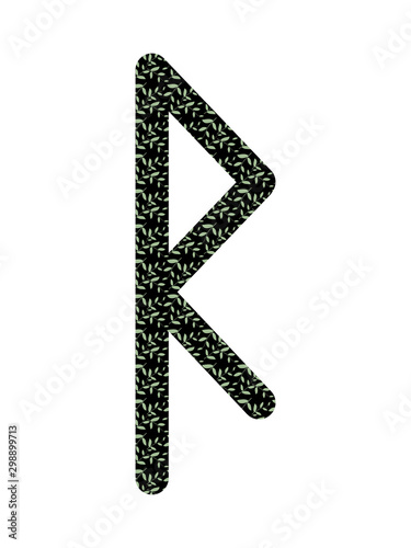 Raido. Ancient Scandinavian runes Futhark. Used in magical scripts, amulets, fortune telling. Scandinavian and Germanic writing.