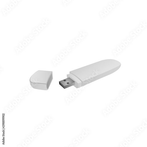 Usb flash drive isolated on white background. Vector illustration