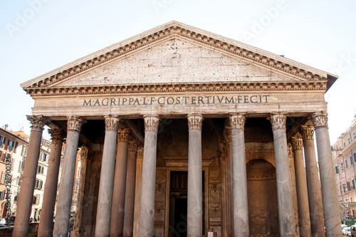The Pantheon in Rome, a former Roman temple, now a church, commissioned by Marcus Agrippa during the reign of Augustus.