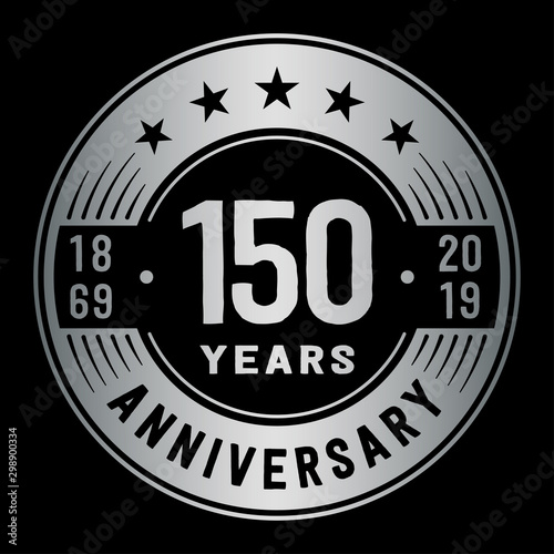 150 years anniversary logo template. One hundred and fifty years logo. Vector and illustration.