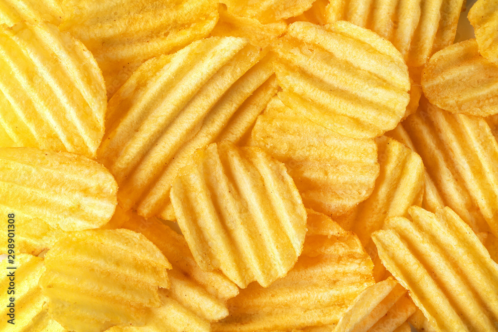 potato fluted chips photo shot, solid background, close-up potato fluted chips photo shot, solid background, close-up
