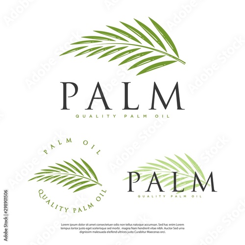 hipster vintage palm leaf vector logo