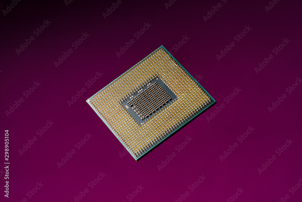 Intel Laptop CPU on a violet brackground Intel Laptop CPU on a violet brackground
