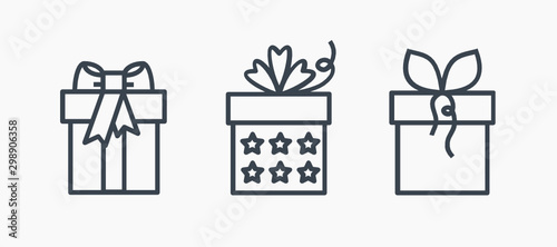 Gift isolated minimal icon. Box graph line vector icon for websites and mobile minimalistic flat design.