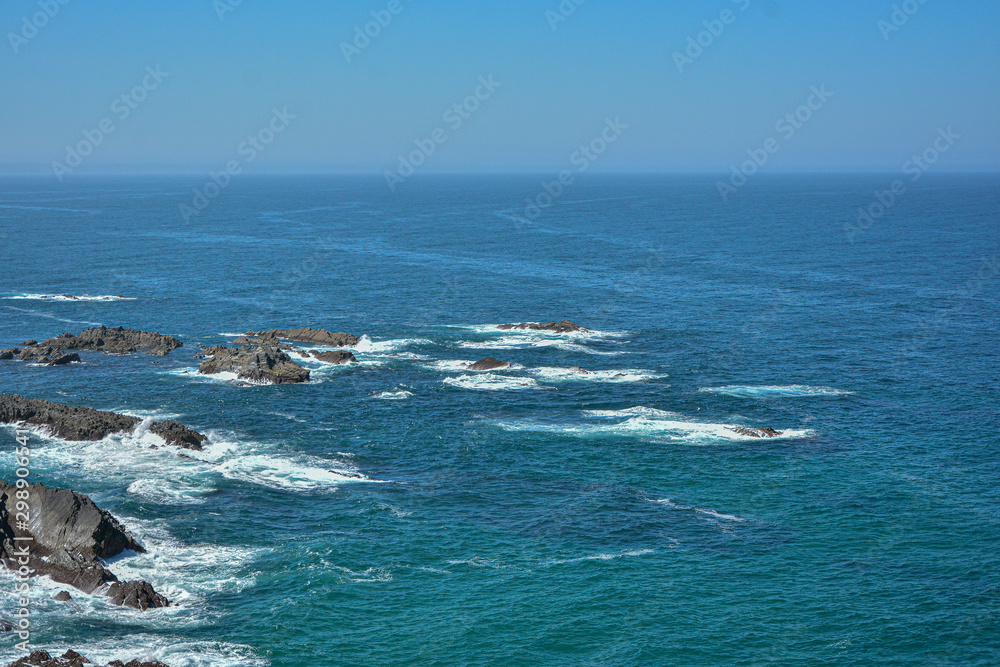 Atlantic sea cliff landscape with ocean floor