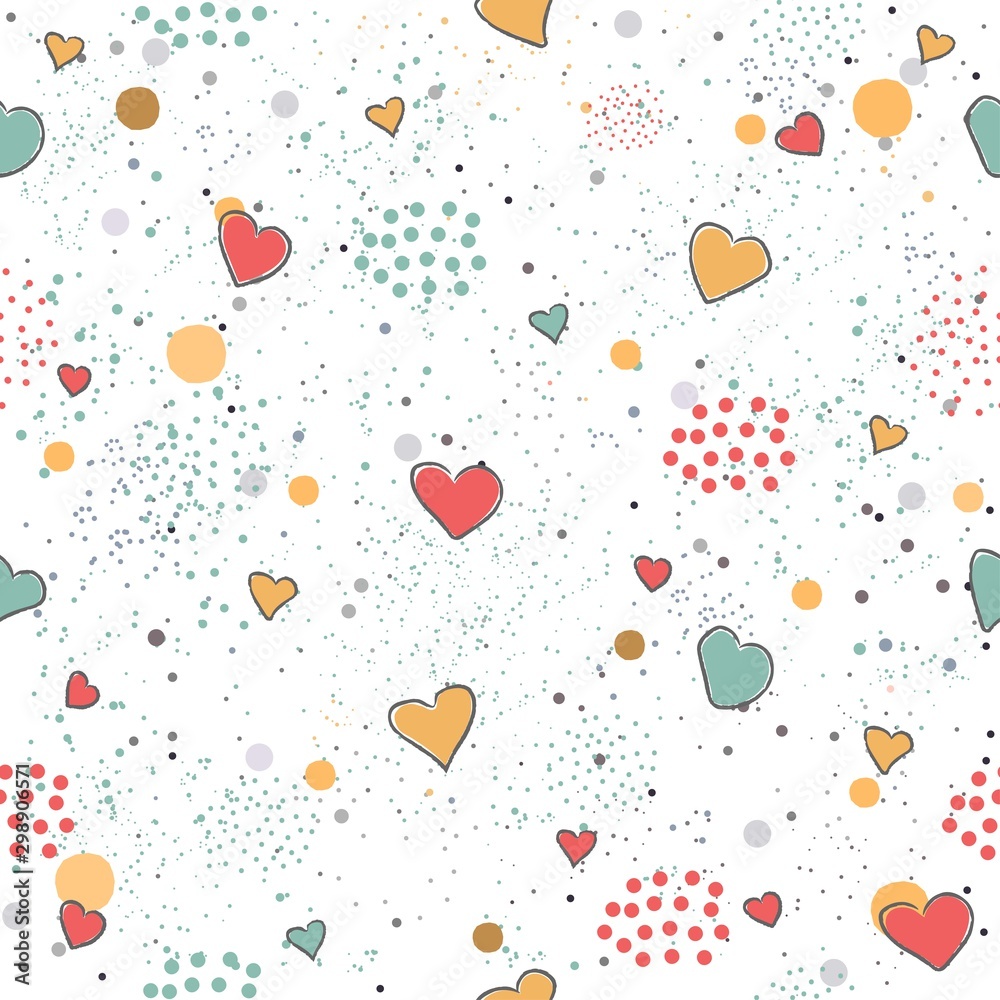 Creative Hand Drawn Seamless Pattern with Hearts.Great for wedding cards, postcards, t-shirts, bridal invitations, brochures, posters, gift wrapping, wall art, wallpapers, etc.Vector Illustration. Creative Hand Drawn Seamless Pattern with Hearts.Great for wedding cards, postcards, t-shirts, bridal invitations, brochures, posters, gift wrapping, wall art, wallpapers, etc.Vector Illustration.