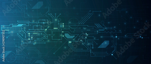 Abstract circuit board futuristic technology processing background