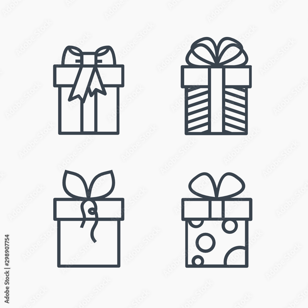 Gift isolated minimal icon. Box graph line vector icon for websites and mobile minimalistic flat design. Gift isolated minimal icon. Box graph line vector icon for websites and mobile minimalistic flat design.