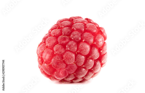 Ripe juicy raspberries on a white background, Isolated closeup, for design, vitamins, berries, fruits.