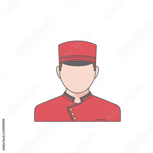Hotel staff - Doorman. Flat design. Vector illustration. Bellboy, Porter Avatar