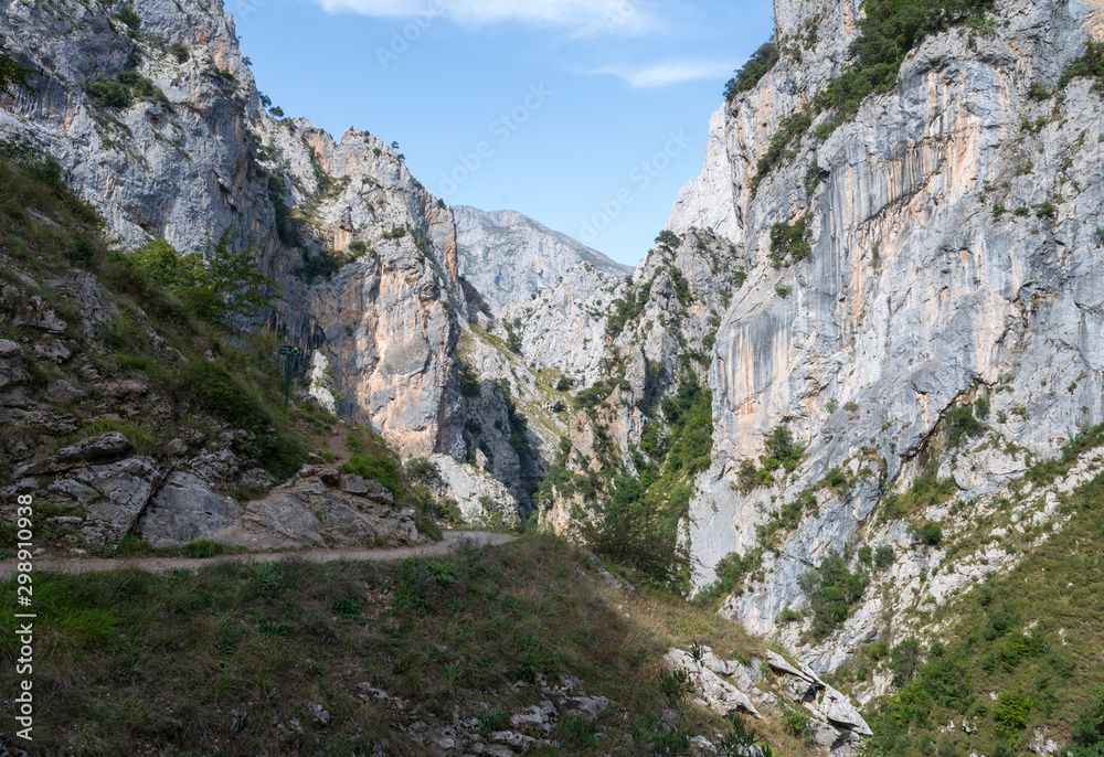 Road of Cares on the mountain pass through the Picos de Europa