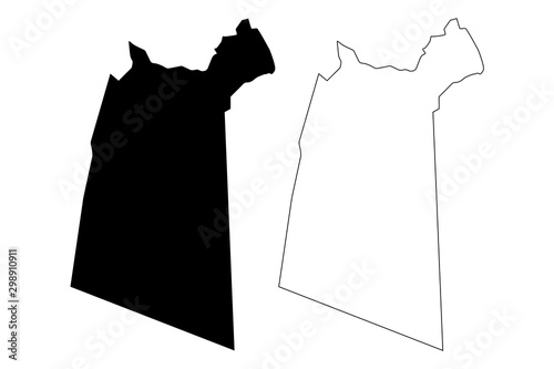 Ad Dakhiliyah Governorate (Sultanate of Oman, Governorates of Oman) map vector illustration, scribble sketch Interior Governorate map..