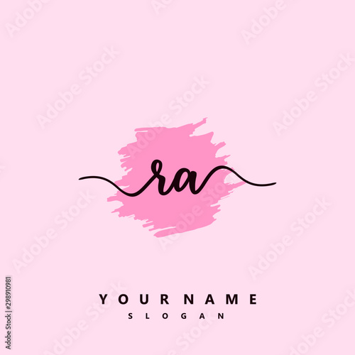 RA Initial handwriting logo vector