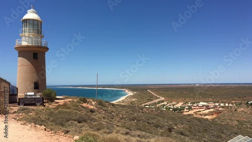 Vlaming Head Lighthouse in Exmouth Cape Range Western Australia. photo