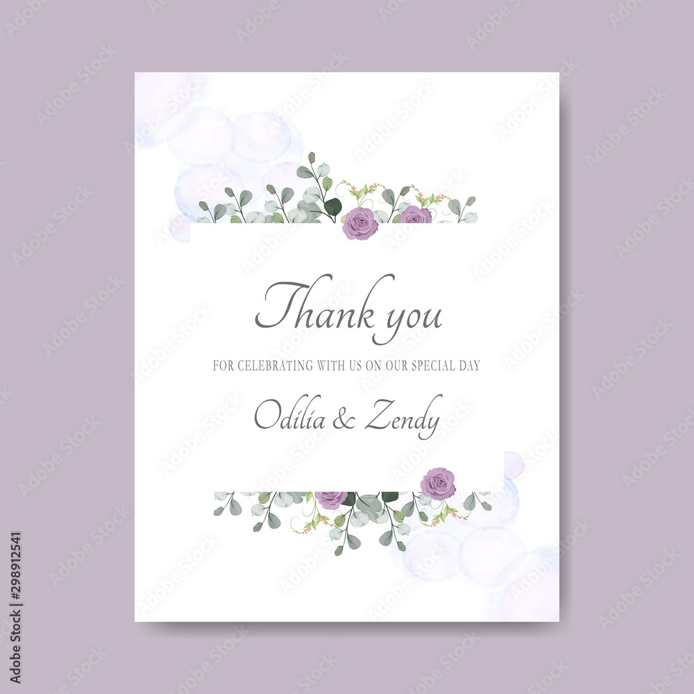 elegant and beauty floral wedding cards