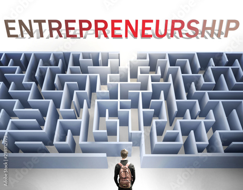 Фотография Entrepreneurship can be hard to get - pictured as a word Entrepreneurship and a