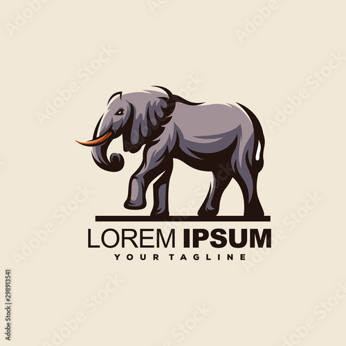 awesome elephant standing logo design