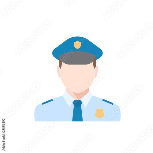 Occupation Policeman avatar vector icon illustration isolated
