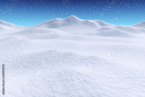 White snow hills under snowfall © alexus
