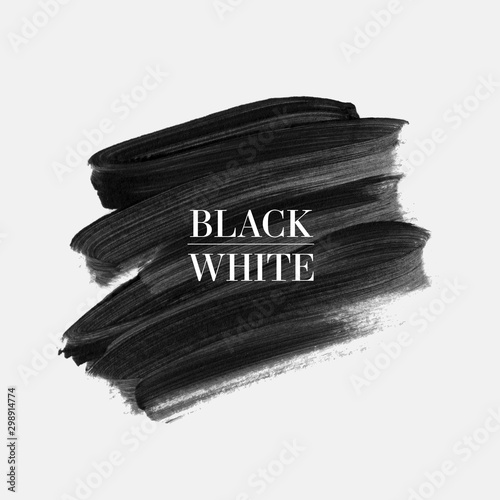 Art abstract black brush paint texture stroke vector over square frame. Perfect design background for headline, logo and sale banner.	