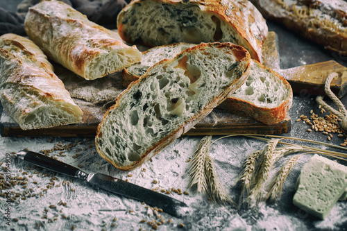 Wallpaper Mural Bread products on the table in composition - close-upм Torontodigital.ca