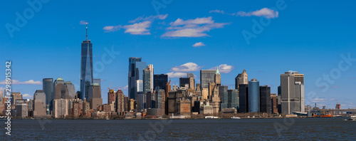 Panorama Scene of New york cityscape river side which location is lower manhattan,Architecture and building with tourist concept © THANANIT