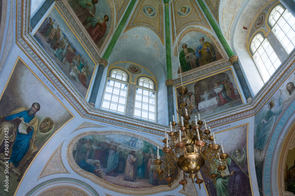 The Island Of Valaam. Painted ceiling of St. Nicholas Church in St. Nicholas monastery