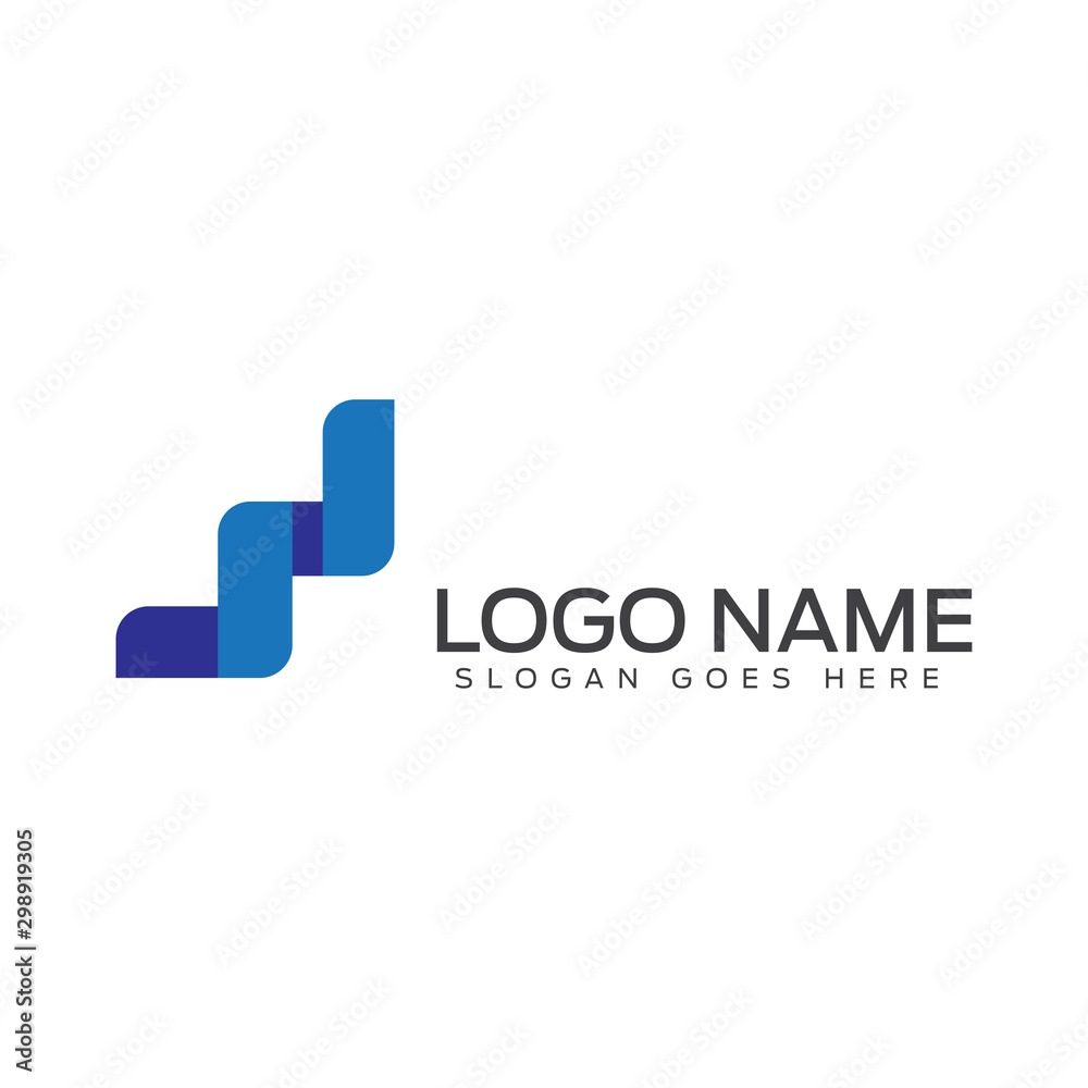 Modern 3D Logo Design Concept with Abstract Blue Color Icon Modern 3D Logo Design Concept with Abstract Blue Color Icon