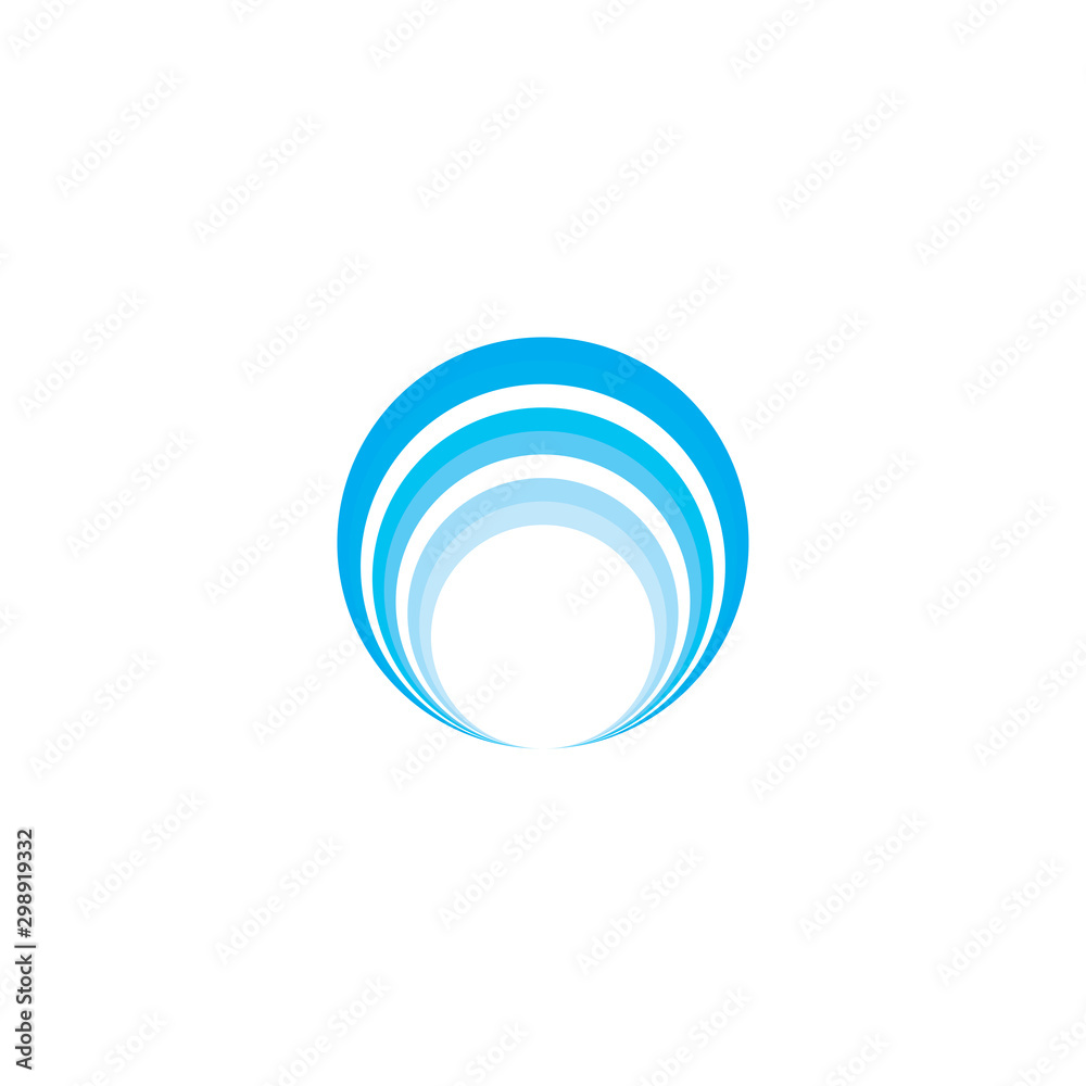 Modern Logo Design Concept with Abstract Blue Circle Modern Logo Design Concept with Abstract Blue Circle