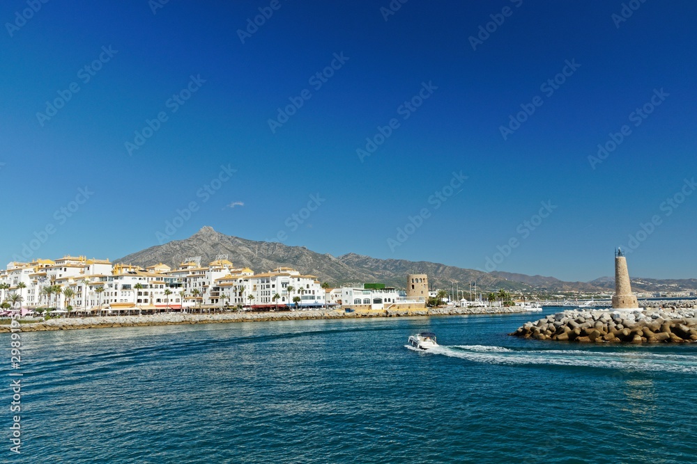 view to Puerto Banos near Marbella from the sea