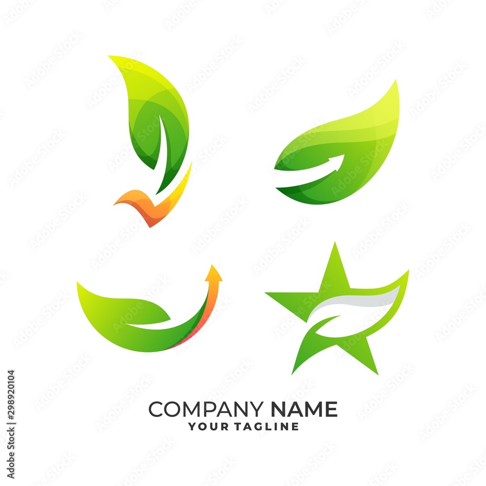 Leaf with Abstract Space Illustration Vector Design Template. Leaf with Abstract Space Illustration Vector Design Template.