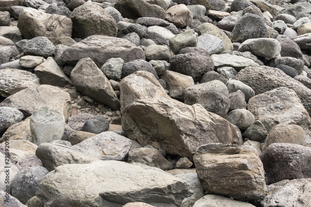 Rocks texture at Jeongbang waterfall in Jeju Island, South Korea