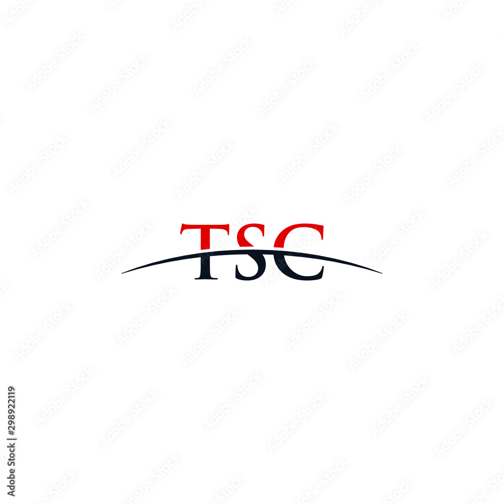 Initial letter TSC, overlapping movement swoosh horizon logo company design inspiration in red and dark blue color vector Initial letter TSC, overlapping movement swoosh horizon logo company design inspiration in red and dark blue color vector
