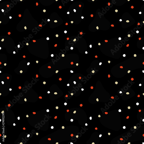 Black pattern orange, white spot vector