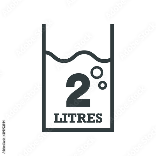 2 Liter l sign estimated volumes milliliters