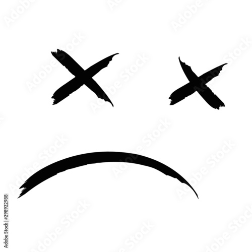Hand drawn dead emoji black