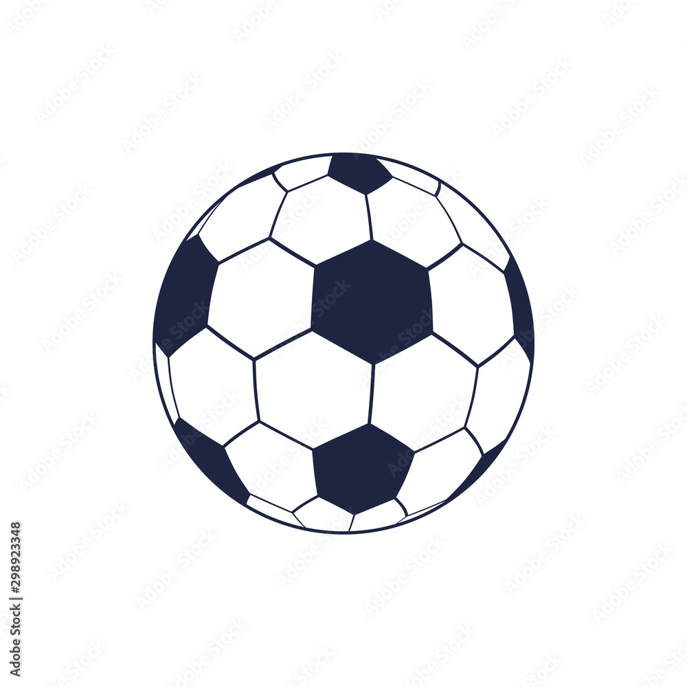 Soccer ball icon. Flat vector illustration in black on white background. Soccer ball icon. Flat vector illustration in black on white background.