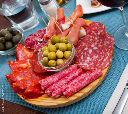 Spanish meat antipasto platter