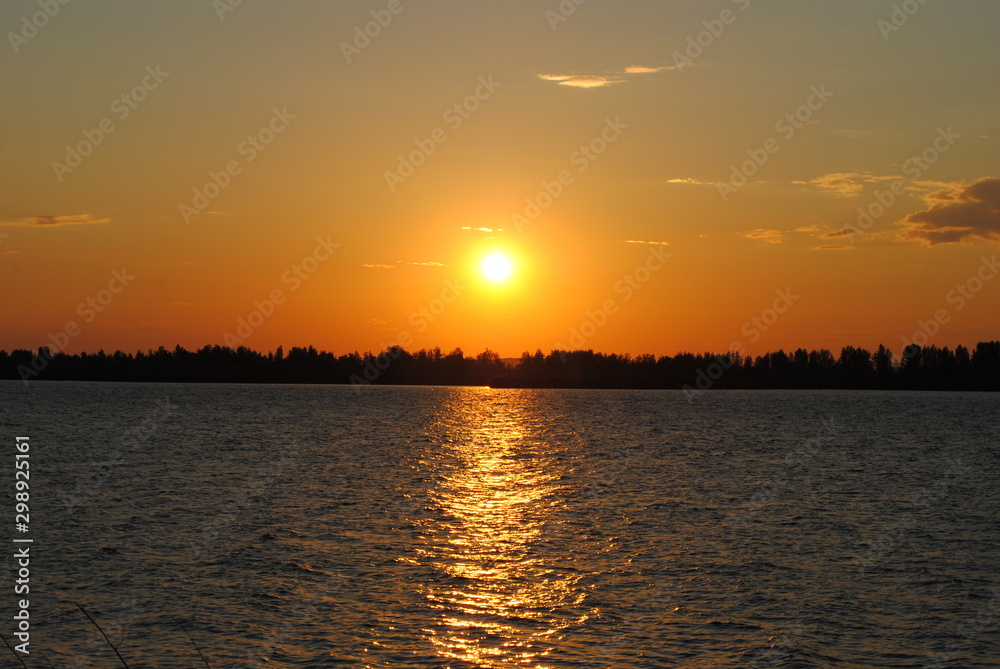 sunset on lake sunset on lake
