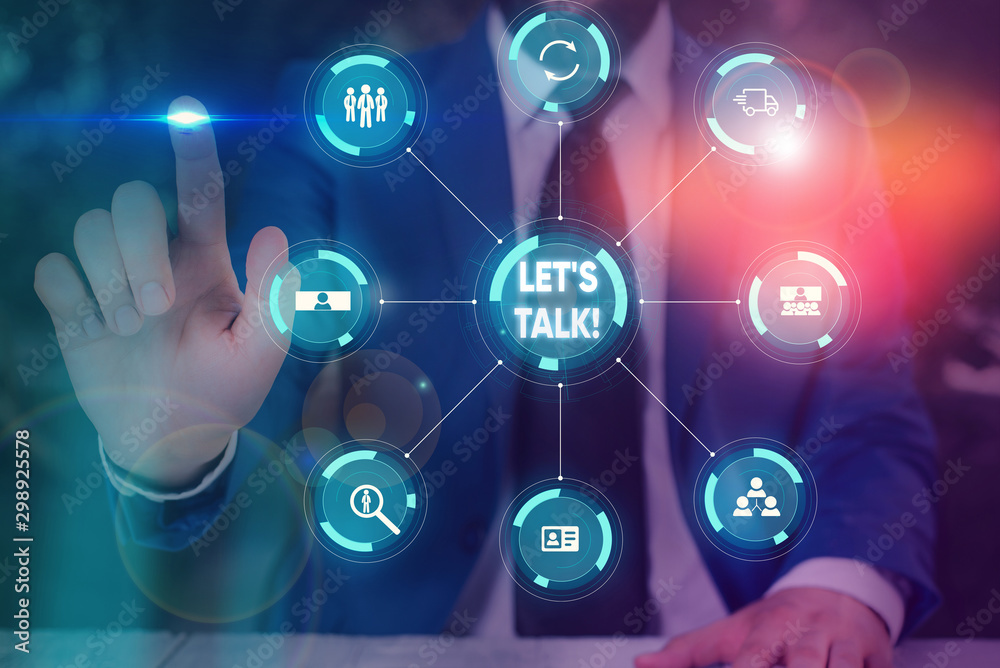 Text sign showing Let S Is Talk. Business photo text suggesting in the beginning of a conversation on the topic Picture photo system network scheme modern technology smart device Text sign showing Let S Is Talk. Business photo text suggesting in the beginning of a conversation on the topic Picture photo system network scheme modern technology smart device