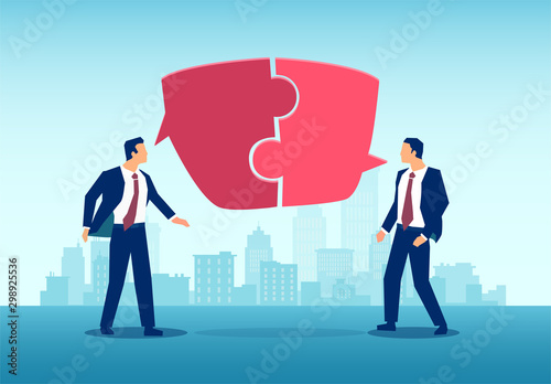 Vector of two businessmen having a successful communication