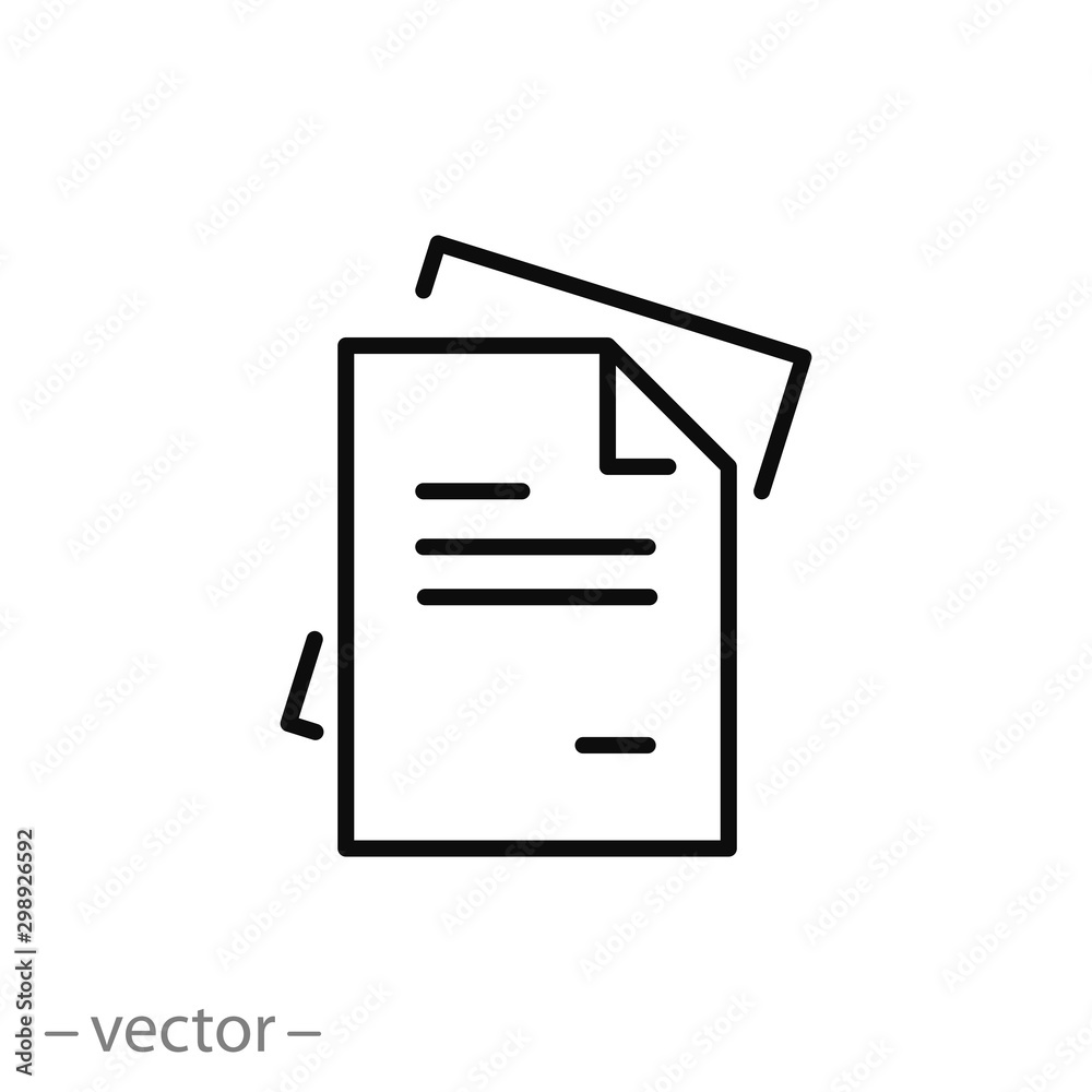 paper icon, note blank, contract form, document pile, paperwork,thin line symbol on white background - editable stroke vector illustration eps 10 paper icon, note blank, contract form, document pile, paperwork,thin line symbol on white background - editable stroke vector illustration eps 10