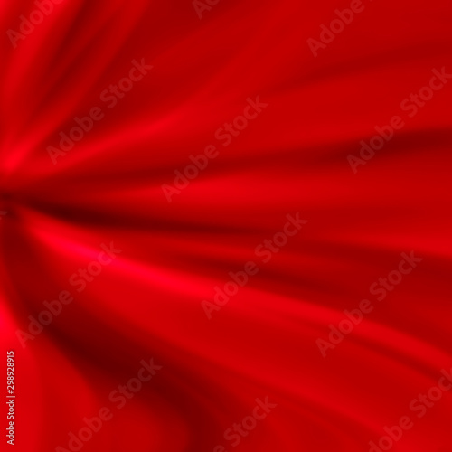 Abstract background with red silk or satin material in draped cloth or fabric folds illustration, elegant luxury Christmas background design