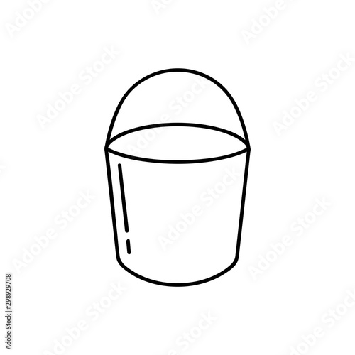 Bucket outline icon. linear style sign for mobile concept and web design. Pail simple line vector icon. Symbol, logo illustration. Pixel perfect vector graphics