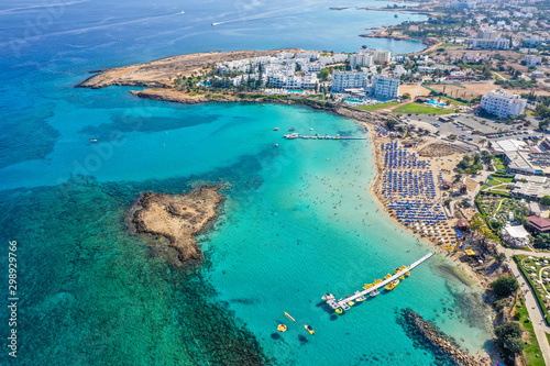 Aerial view of Nissi beach, Agia Napa, Cyprus © Человек с Земли Серг