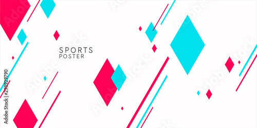 Sports poster. Abstract background with dynamic shapes. Vector template